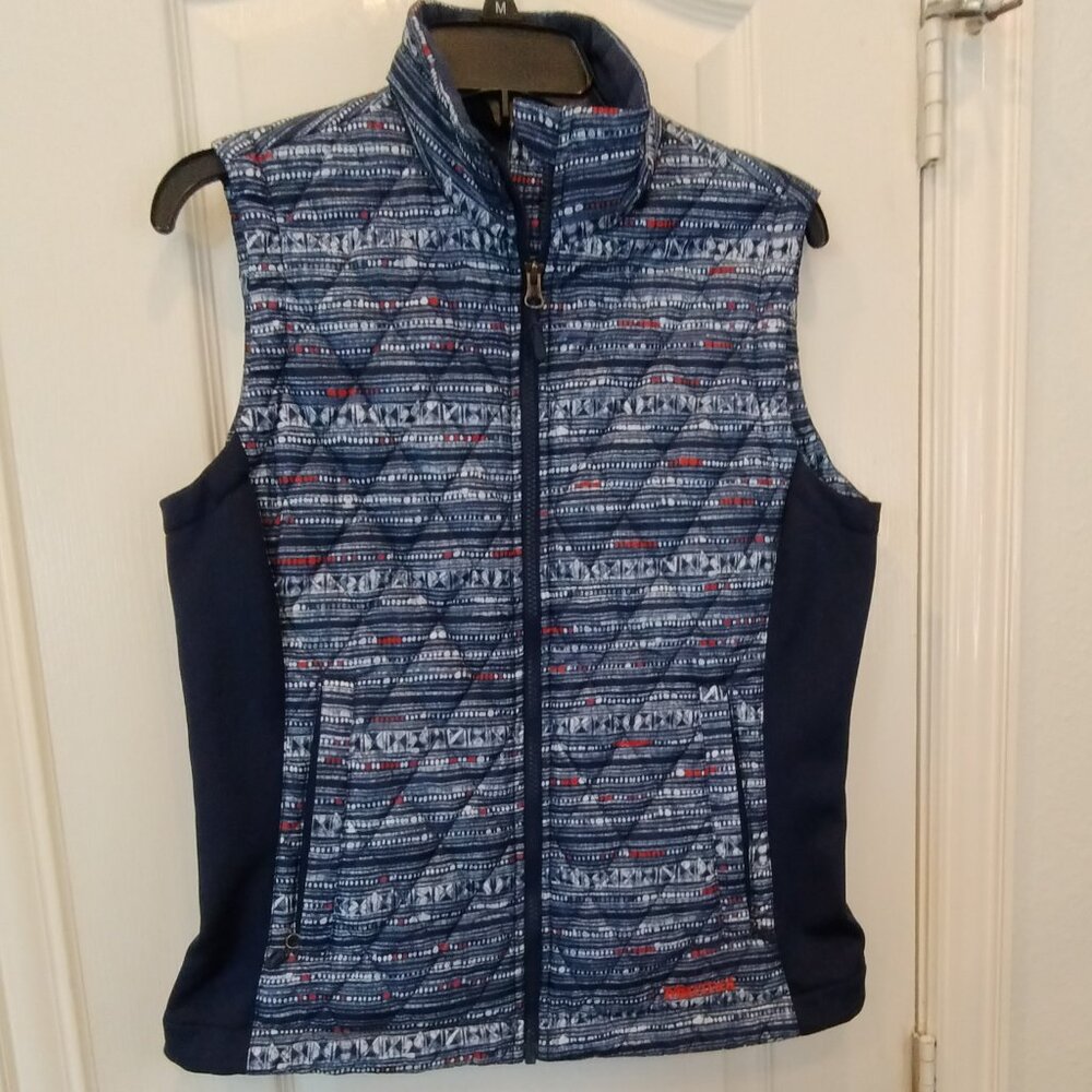 Marmot Kitzbuhel Quilted Puffer Full Zip Vest Navy/Multi Size M